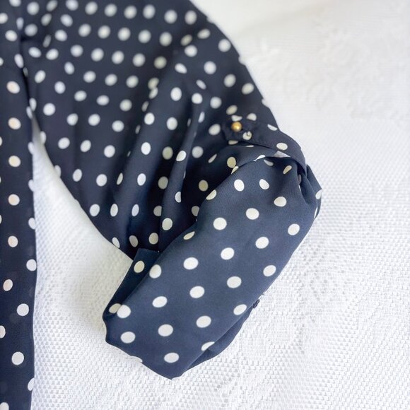 Lauren Conrad Polkadot Woman's Blouse Classy Shirt Top - Picture 5 of 12